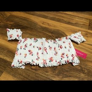 White floral swim top